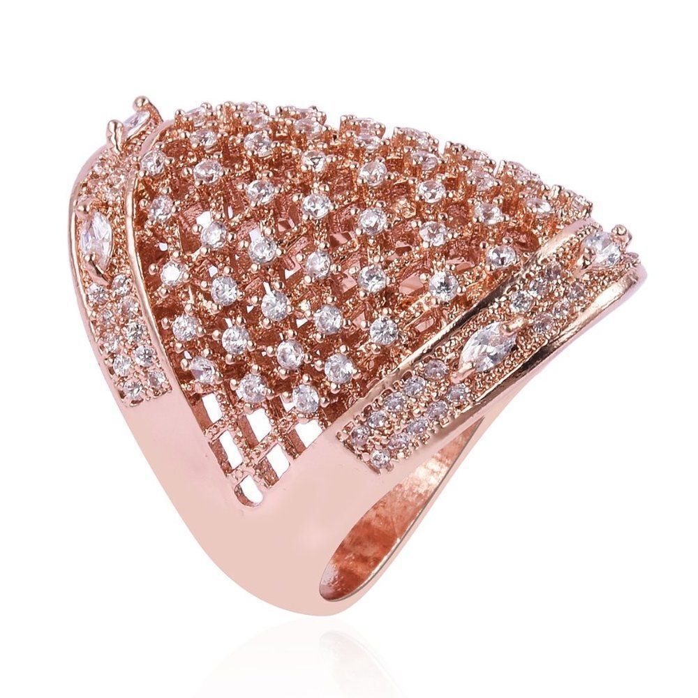 4 for $ 20 Simulated White Diamond Openwork Rosetone - Picture 2 of 4